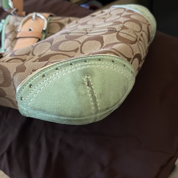 Coach “C” signature bag. Brown and mint green. - Picture 4 of 5
